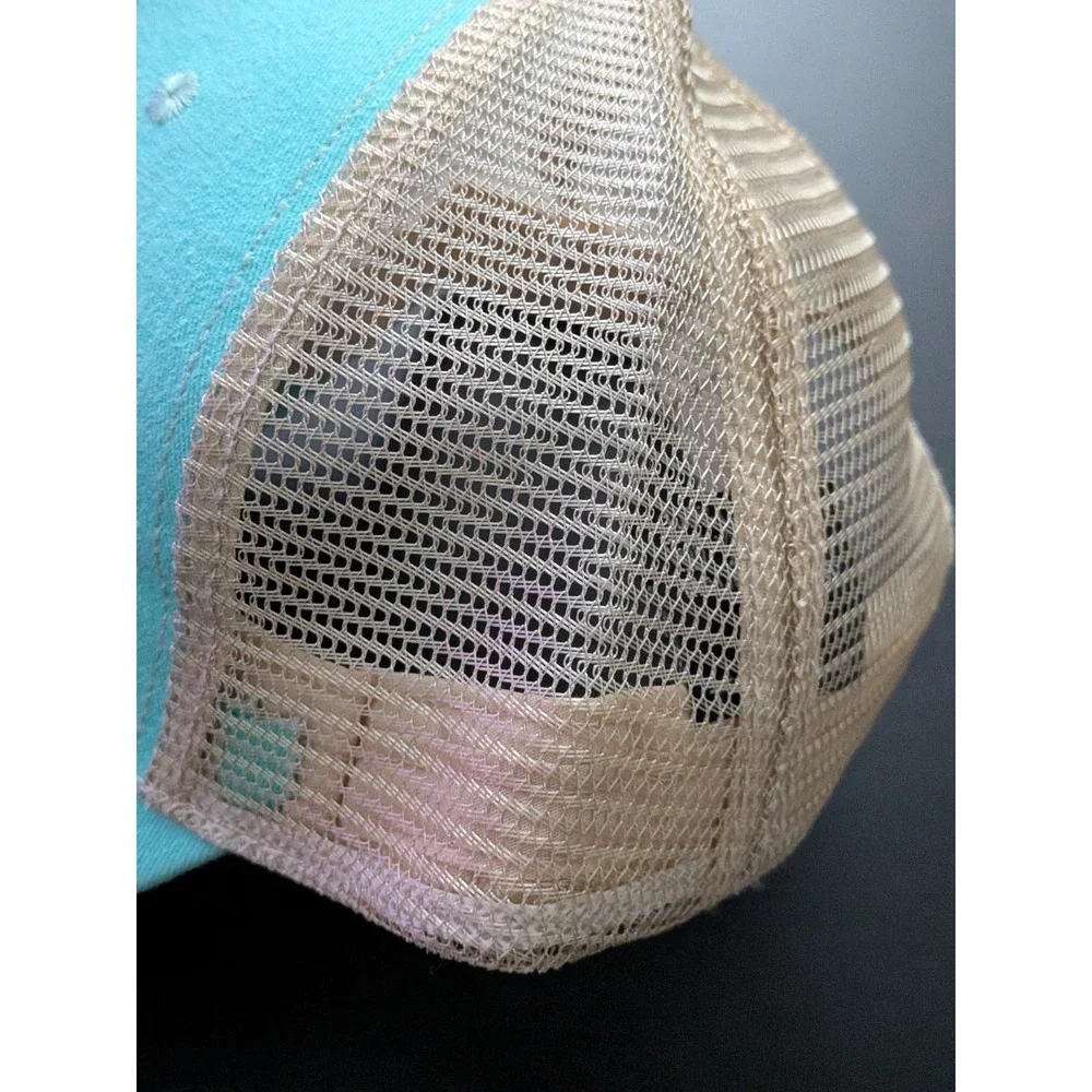 Panama‎ City Beach Mesh Snapback Trucker Hat Teal Khaki OSFM
